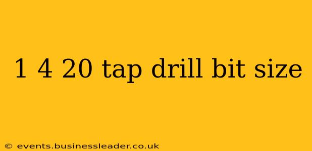 1 4 20 tap drill bit size