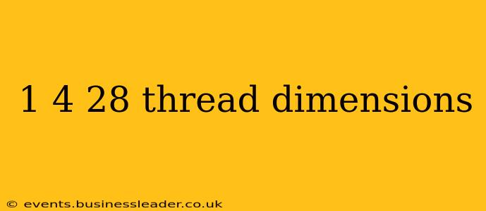 1 4 28 thread dimensions