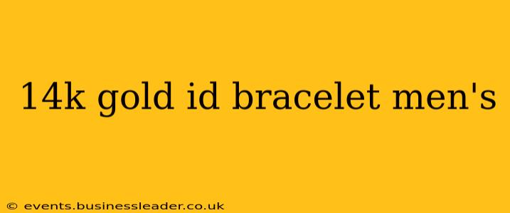 14k gold id bracelet men's