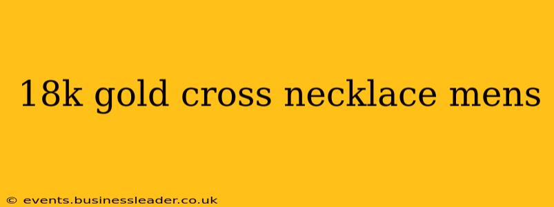 18k gold cross necklace mens