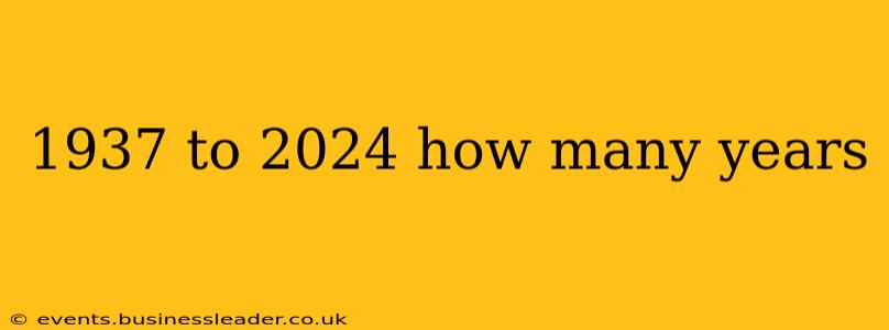 1937 to 2024 how many years