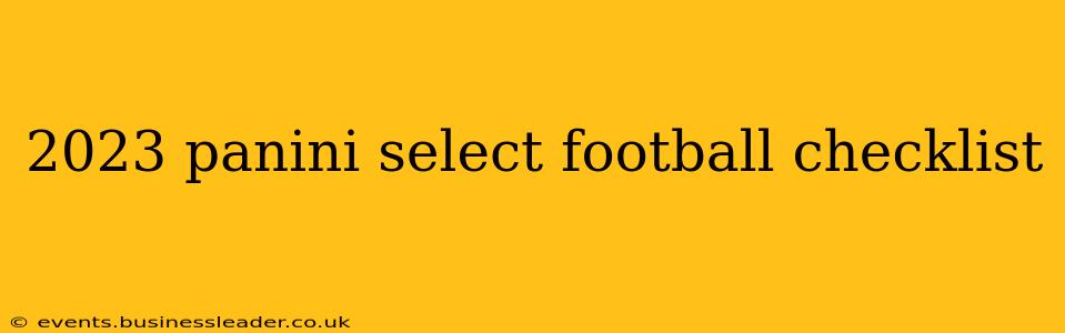 2023 panini select football checklist