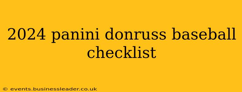 2024 panini donruss baseball checklist