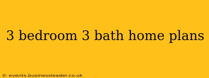 3 bedroom 3 bath home plans