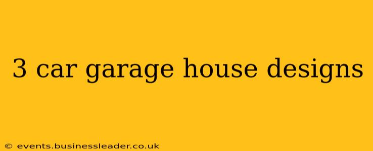 3 car garage house designs
