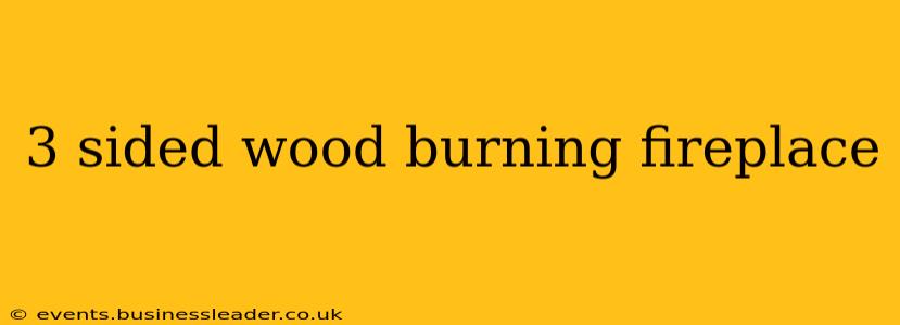 3 sided wood burning fireplace