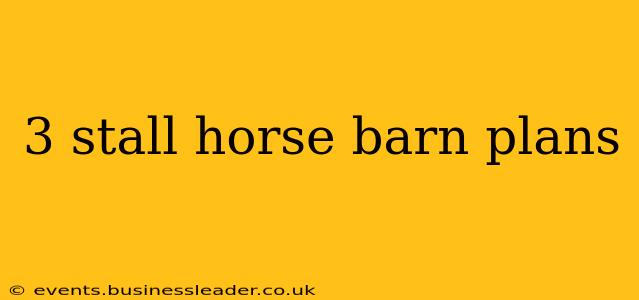 3 stall horse barn plans