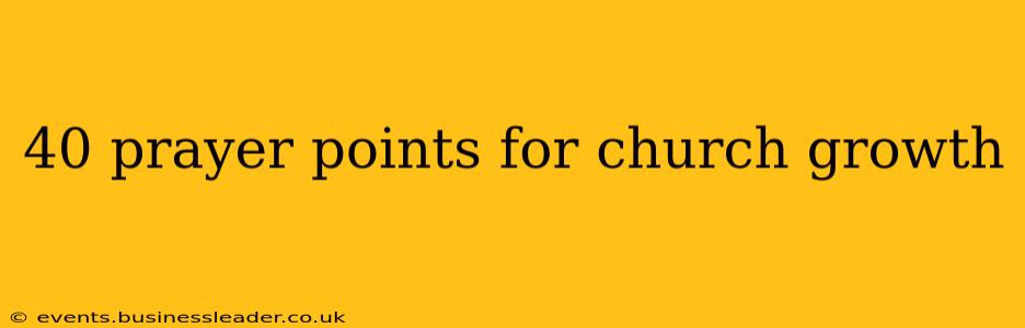 40 prayer points for church growth