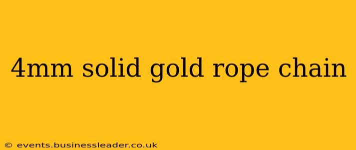 4mm solid gold rope chain