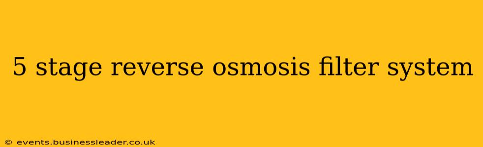 5 stage reverse osmosis filter system