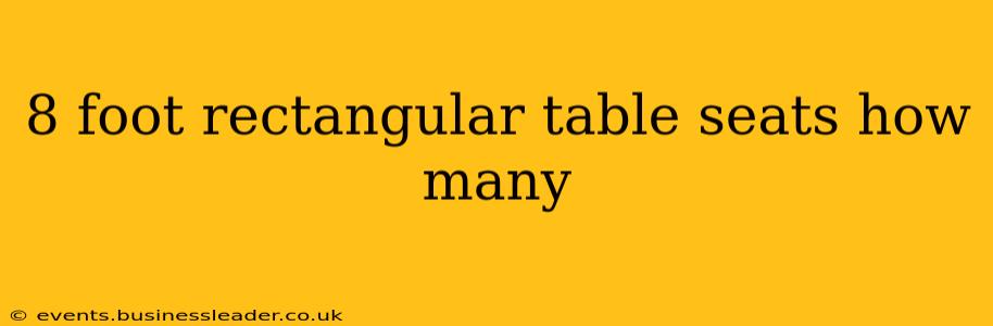 8 foot rectangular table seats how many