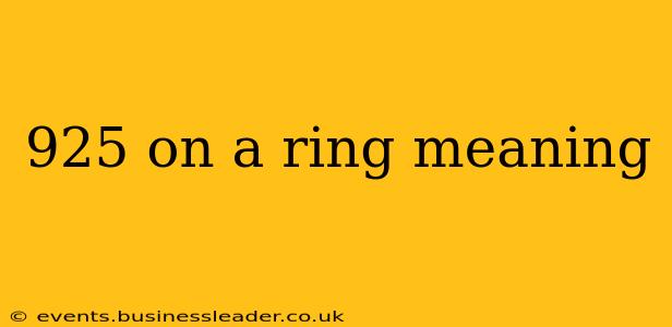 925 on a ring meaning