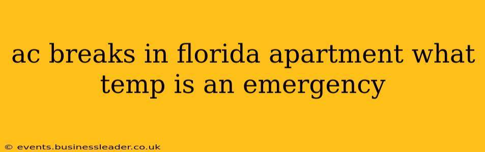 ac breaks in florida apartment what temp is an emergency