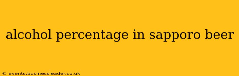 alcohol percentage in sapporo beer