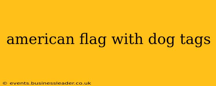 american flag with dog tags