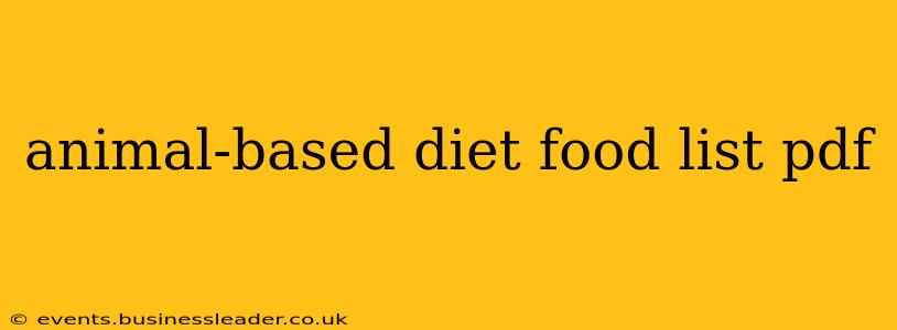 animal-based diet food list pdf
