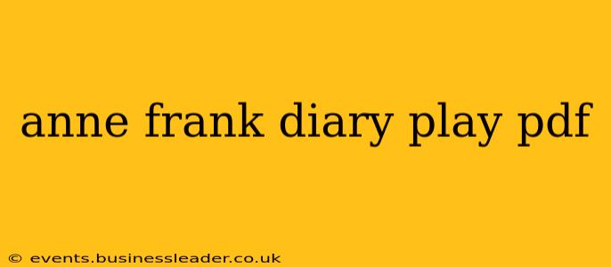 anne frank diary play pdf