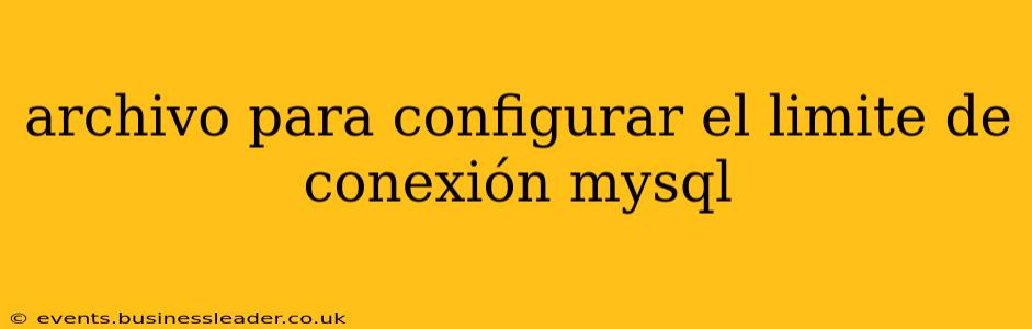 archivo para configurar el limite de conexión mysql
