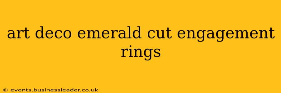 art deco emerald cut engagement rings