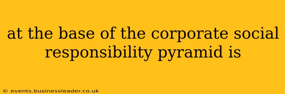 at the base of the corporate social responsibility pyramid is