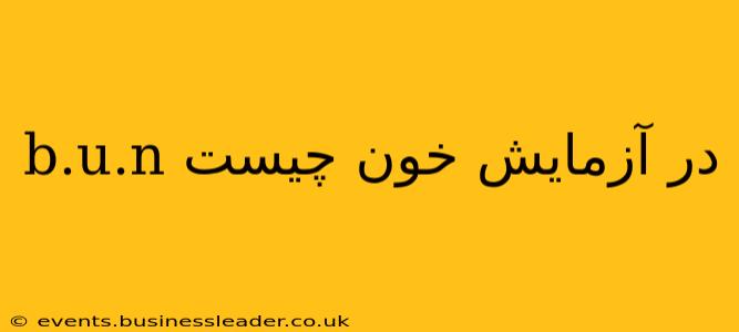 b.u.n در آزمایش خون چیست