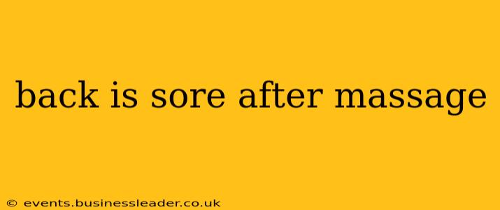 back is sore after massage