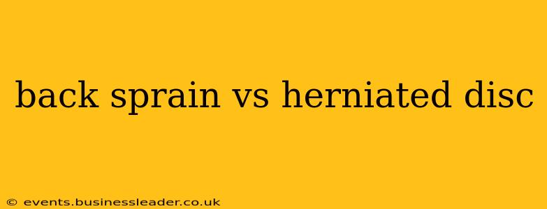 back sprain vs herniated disc