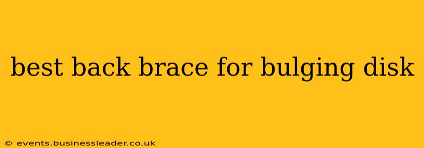 best back brace for bulging disk