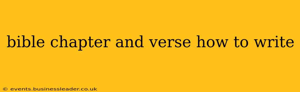 bible chapter and verse how to write