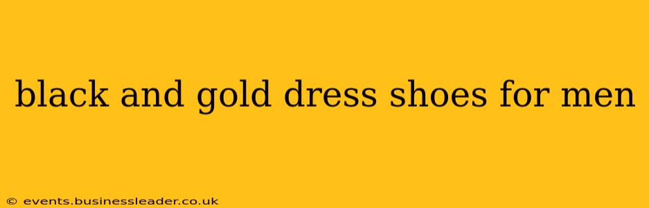 black and gold dress shoes for men