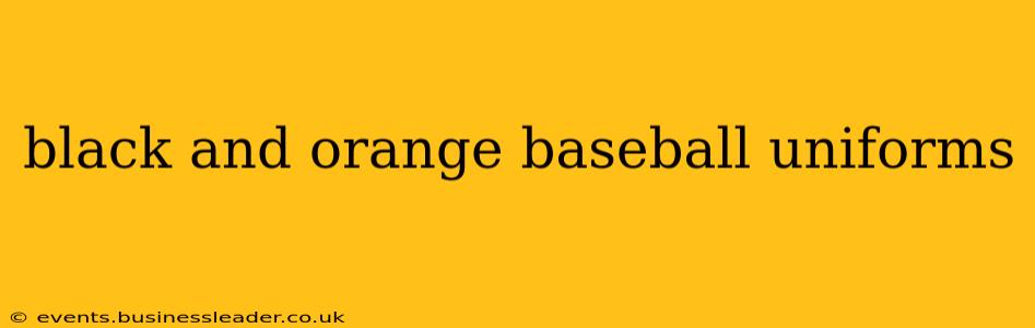 black and orange baseball uniforms