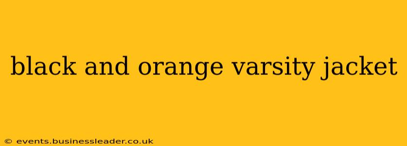 black and orange varsity jacket