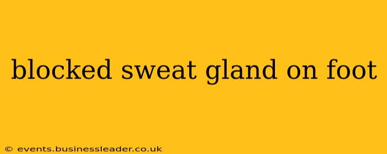 blocked sweat gland on foot