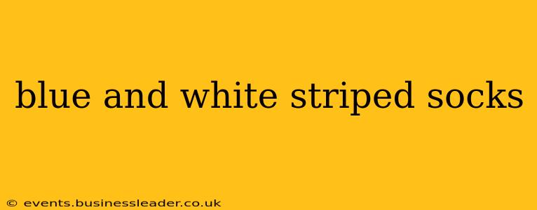 blue and white striped socks