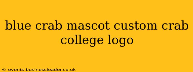 blue crab mascot custom crab college logo