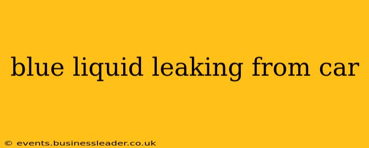 blue liquid leaking from car