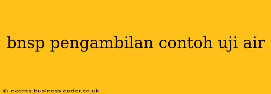 bnsp pengambilan contoh uji air