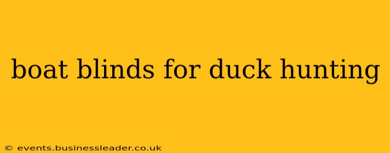 boat blinds for duck hunting