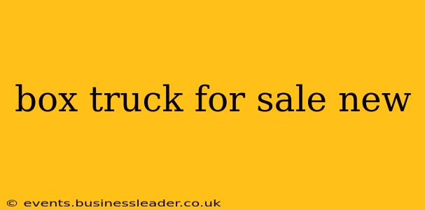 box truck for sale new