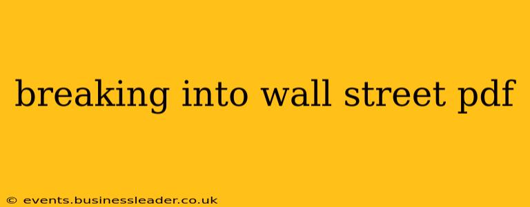 breaking into wall street pdf