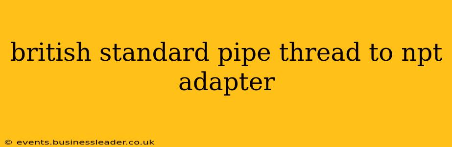 british standard pipe thread to npt adapter