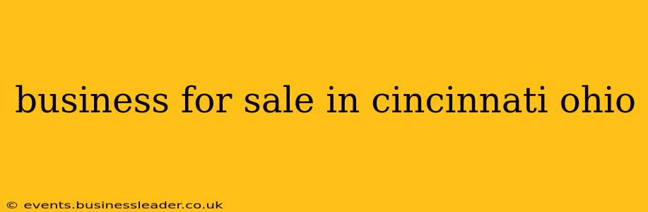 business for sale in cincinnati ohio