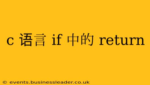 c 语言 if 中的 return