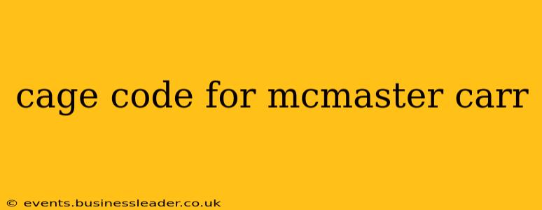 cage code for mcmaster carr