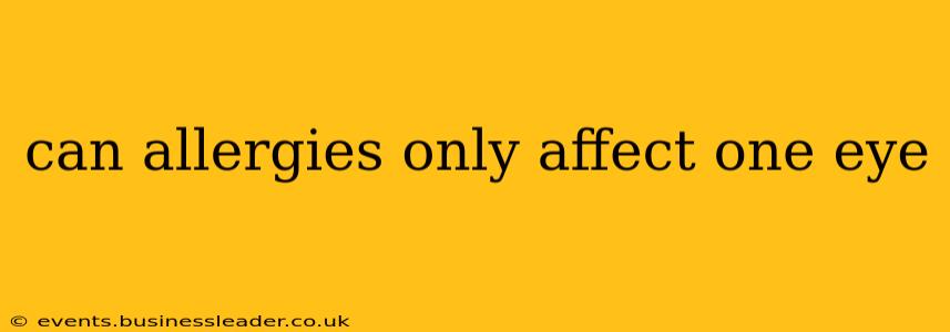 can allergies only affect one eye