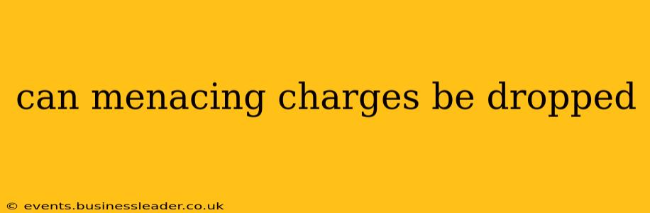 can menacing charges be dropped