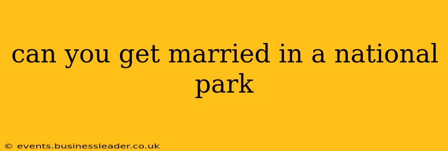 can you get married in a national park