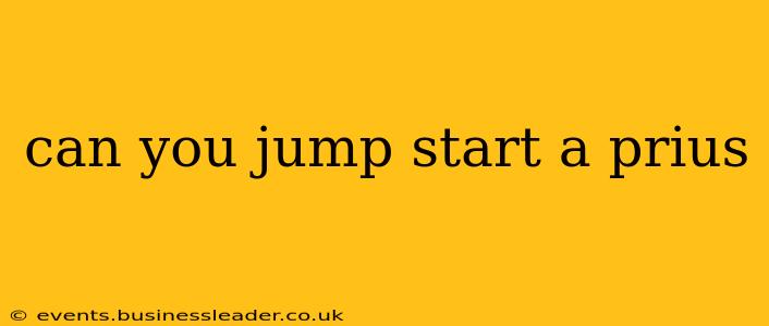 can you jump start a prius