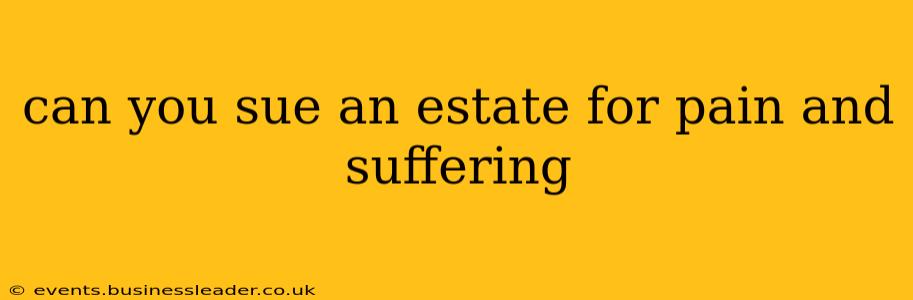 can you sue an estate for pain and suffering