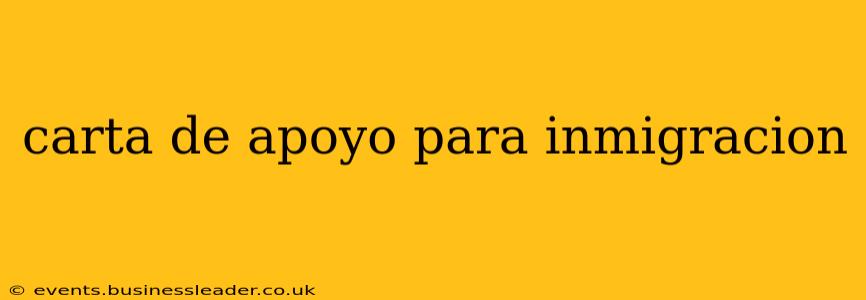 carta de apoyo para inmigracion